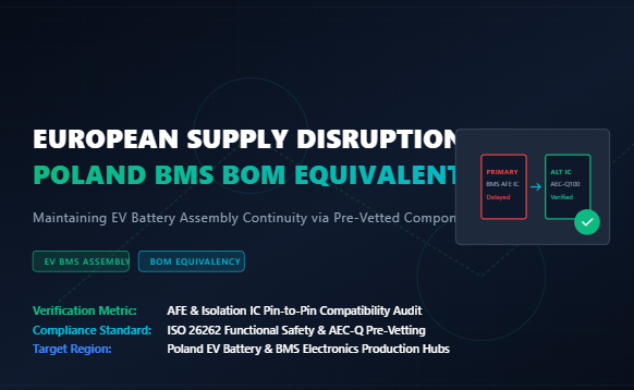 最新の企業ブログについて 欧州供給網の混乱：ポーランドのBMS工場、部品表（BOM）相当品の監査により納品安定性を維持